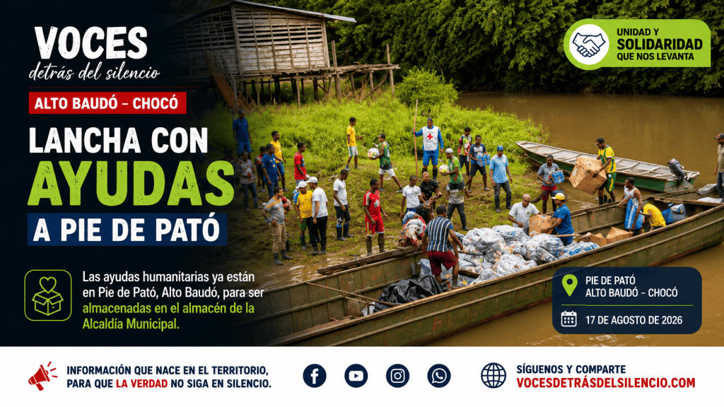 Primera lancha con ayudas llega a Pie de Pató para atender a damnificados del Alto Baudó.