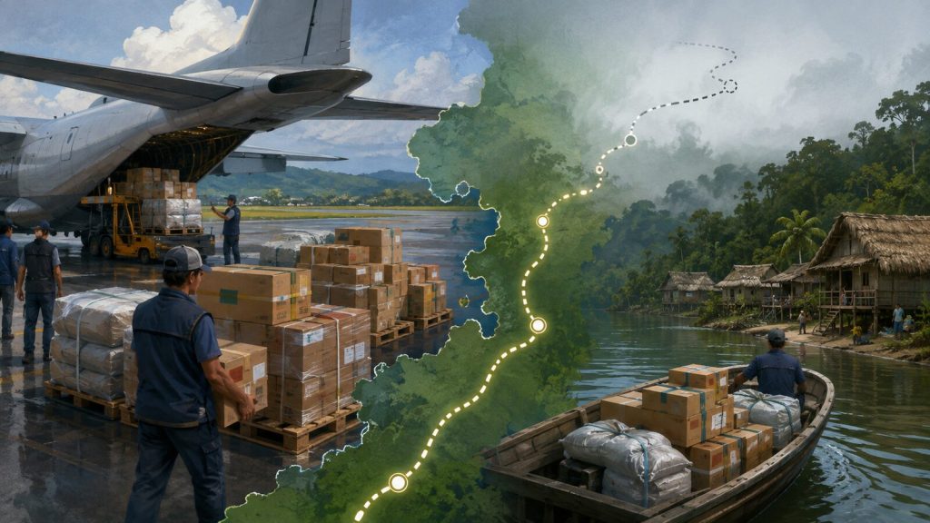 Colombia recibe más de 220 toneladas de ayuda internacional: todavía no hay desglose público para Alto&nbsp;Baudó.