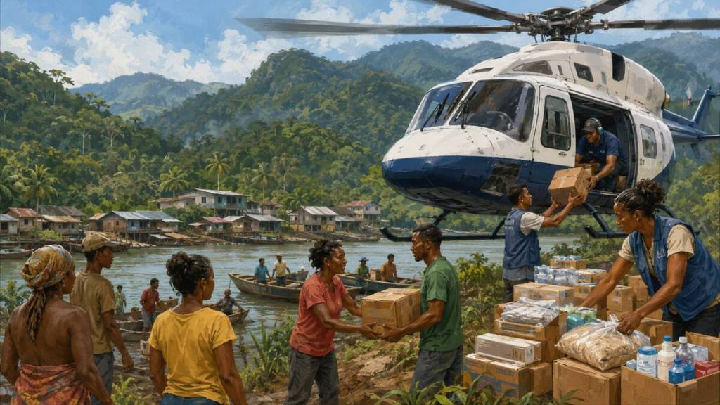 Contingente argentino llevó ayuda a Pie de Pató y desplegó capacidades de agua y alimentación en Chocó